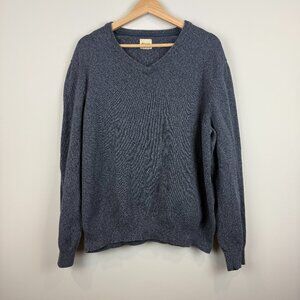 Mens XL GH Bass and Co V-Neck Sweater, Gray/Blue